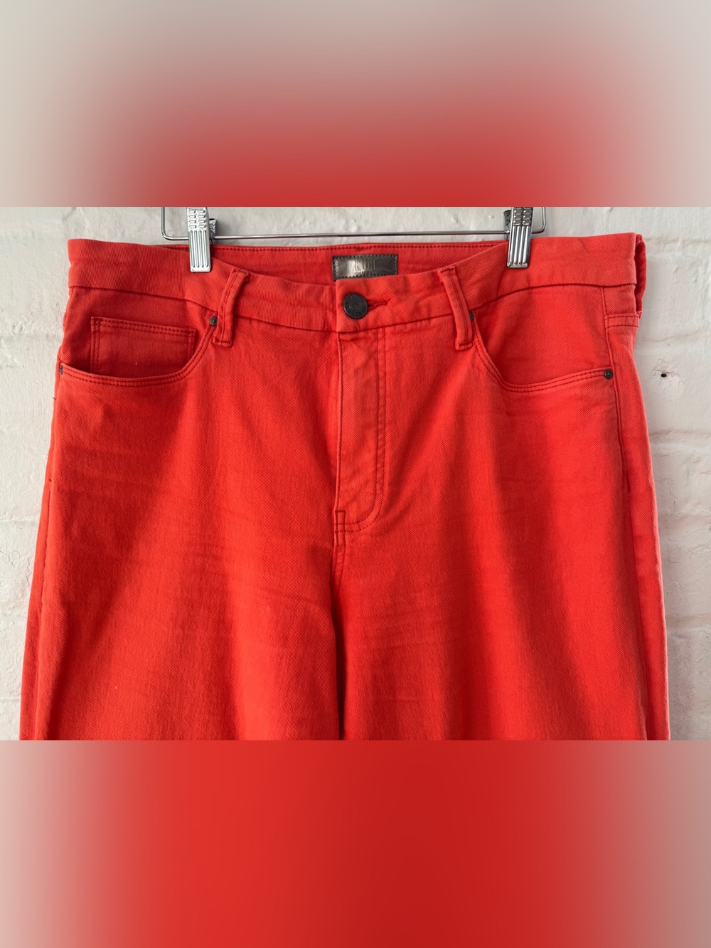 KUT from the Kloth Meg High Rise Wide Leg Jeans Orange Size 12 - Picture 2 of 8